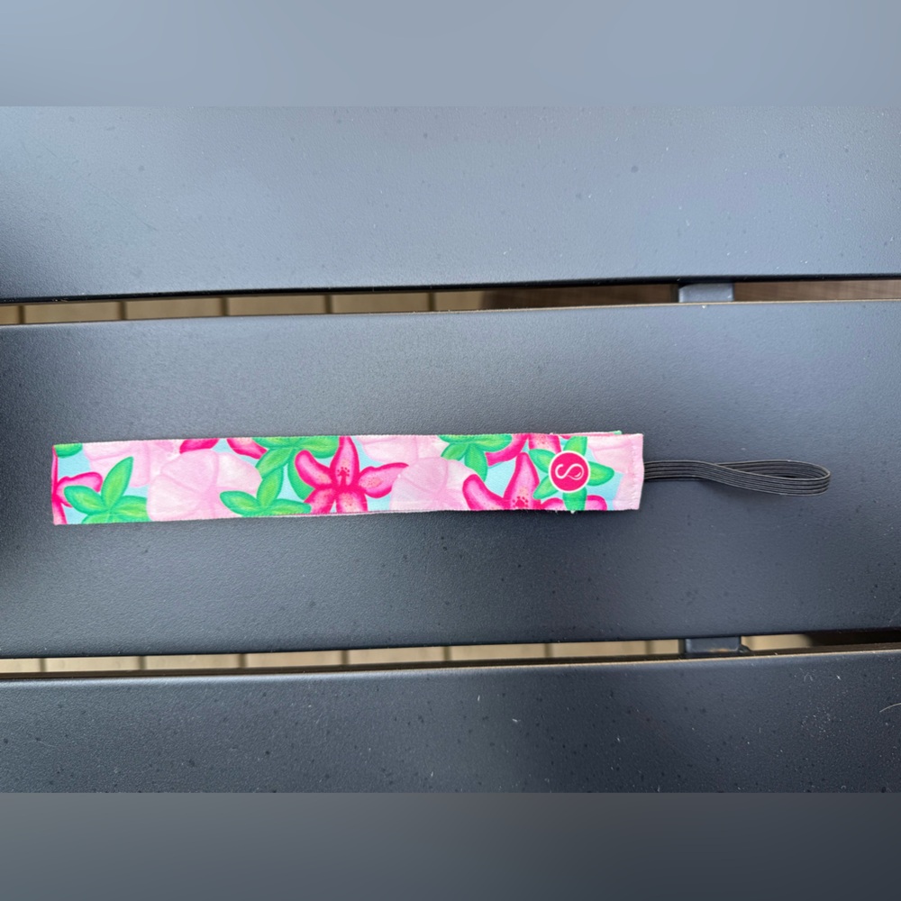 Sweatyband 1” Tropical (pink, green, light blue) Headband